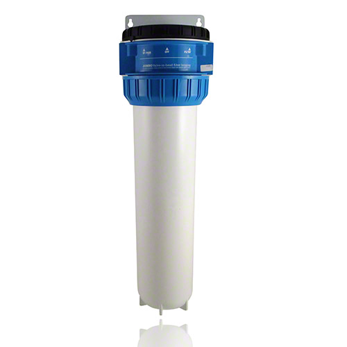 RF Jumbo Wasserfilter Filtergeh&auml;use, 10 Zoll, mit integriertem Bypass, blau/weiss