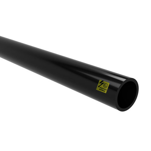PE-el Rohr schwarz, SDR33, Standardl&auml;nge 5000 mm, elektrisch leitf&auml;hig