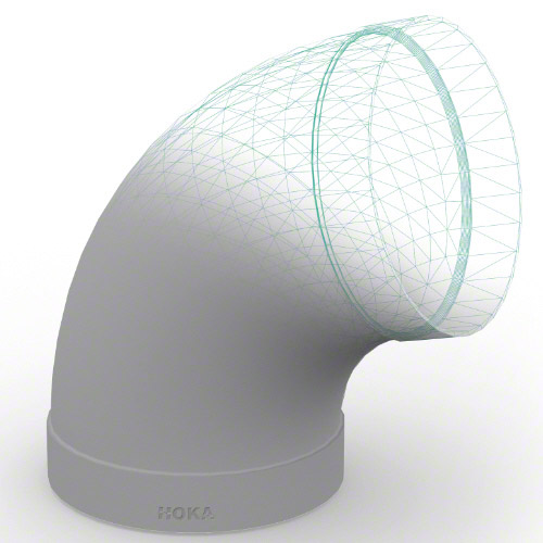 PVDF Rohrbogen mit Muffen 75&deg;